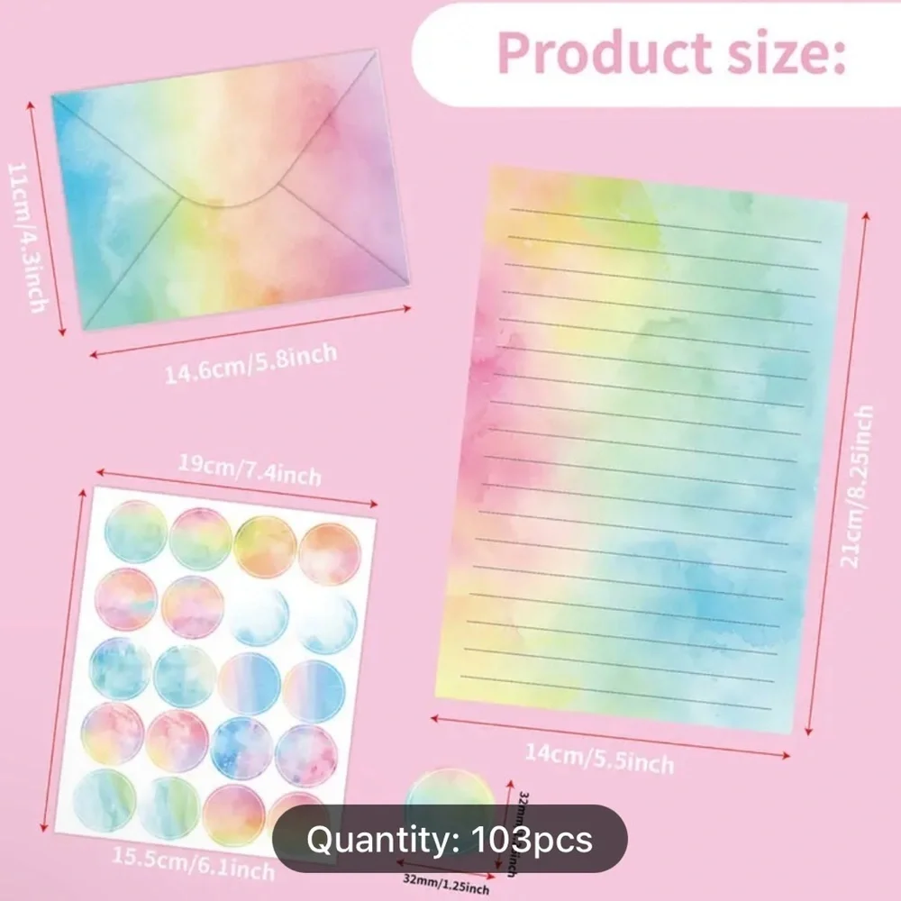 Colorful Stationery Set with Envelopes